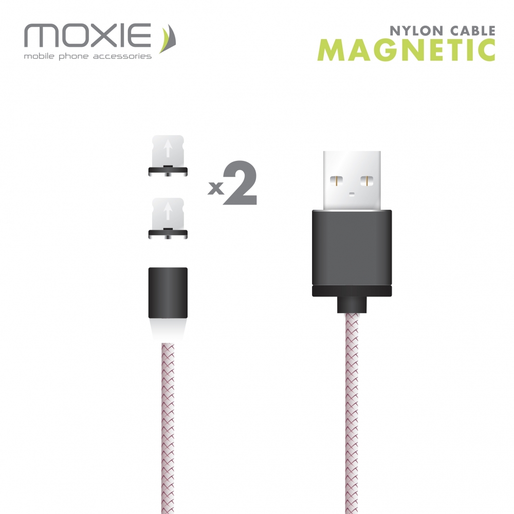 Data Tresse Moxie Rose Gold Magnetique + 2 embouts Ronds pour iPhone 5/5S/5C/SE/6/6S/6+/6S+/7/7+