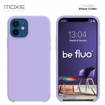 Moxie Coque silicone iPhone 12/12 Pro [BeFluo] avec aimant compatible  MagSafe - Intérieur Microfibre - Blanc