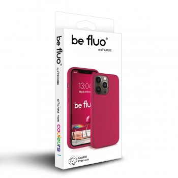 Moxie Coque iPhone 13 Mini [BeFluo] Coque Silicone Fine et Légère pour iPhone 13 Mini, Intérieur Microfibre, Coque Anti-chocs et Anti-rayures pour iPhone 13 Mini - Framboise