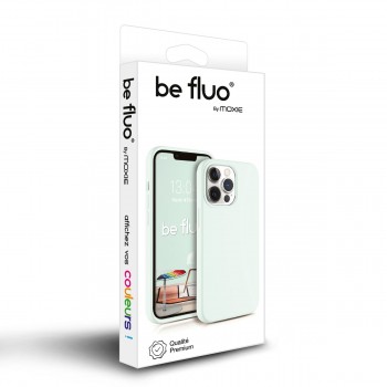Moxie Coque iPhone 13 Mini [BeFluo] Coque Silicone Fine et Légère pour iPhone 13 Mini , Intérieur Microfibre, Coque Anti-chocs et Anti-rayures pour iPhone 13 Mini - Bleu Glacier