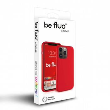 Moxie Coque silicone iPhone 12 Pro Max 6.7" [BeFluo] - Intérieur Microfibre, Coque Anti-chocs et Anti-rayures pour iPhone 12 Pro Max 6.7" - Rouge