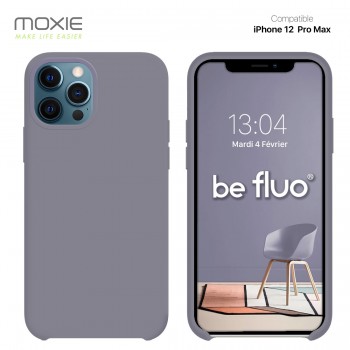 Moxie Coque silicone iPhone 12 Pro Max [BeFluo] avec aimant compatible  MagSafe - Intérieur Microfibre - Framboise