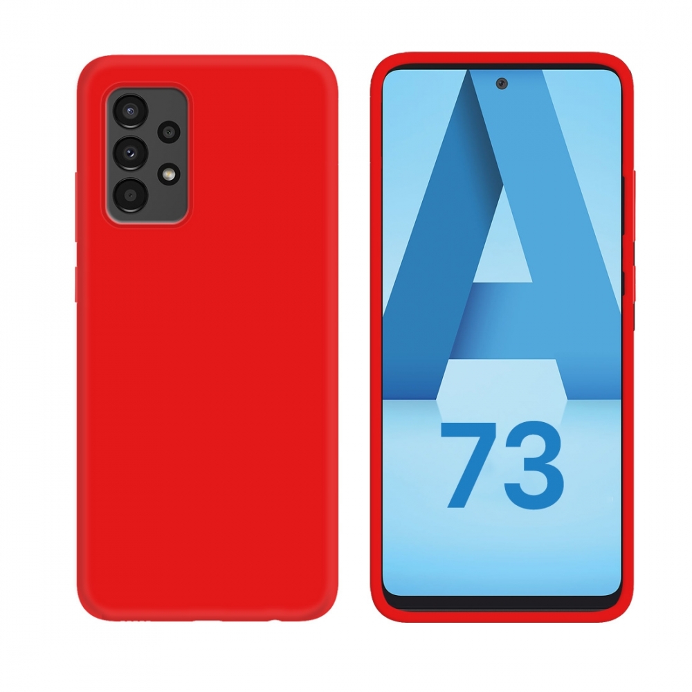 Coque Silicone Be Fluo Anti-chocs et Anti-rayures Intérieur Microfibre pour Galaxy A73 - Rouge