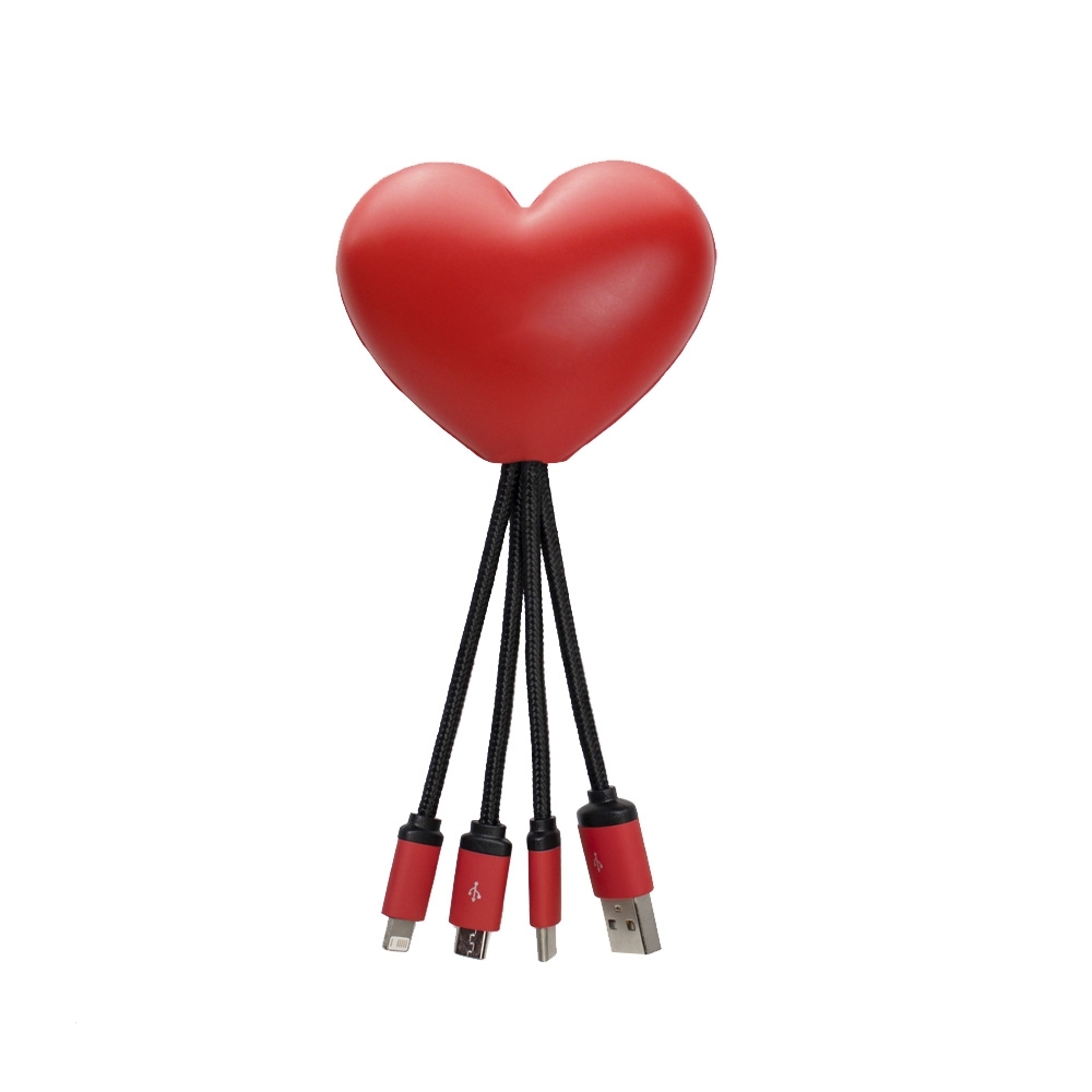 Goodies anti-stress Coeur avec Cable data 3 en 1