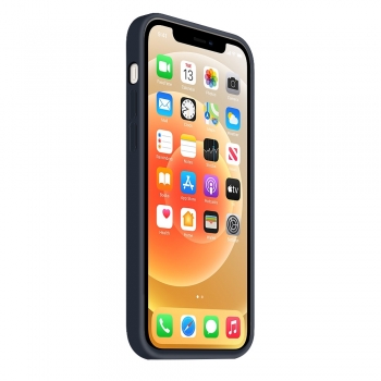 Coque Silicone Moxie BeFluo Fine et Légère pour iPhone 14 Plus, Intérieur Microfibre - Bleu foncé