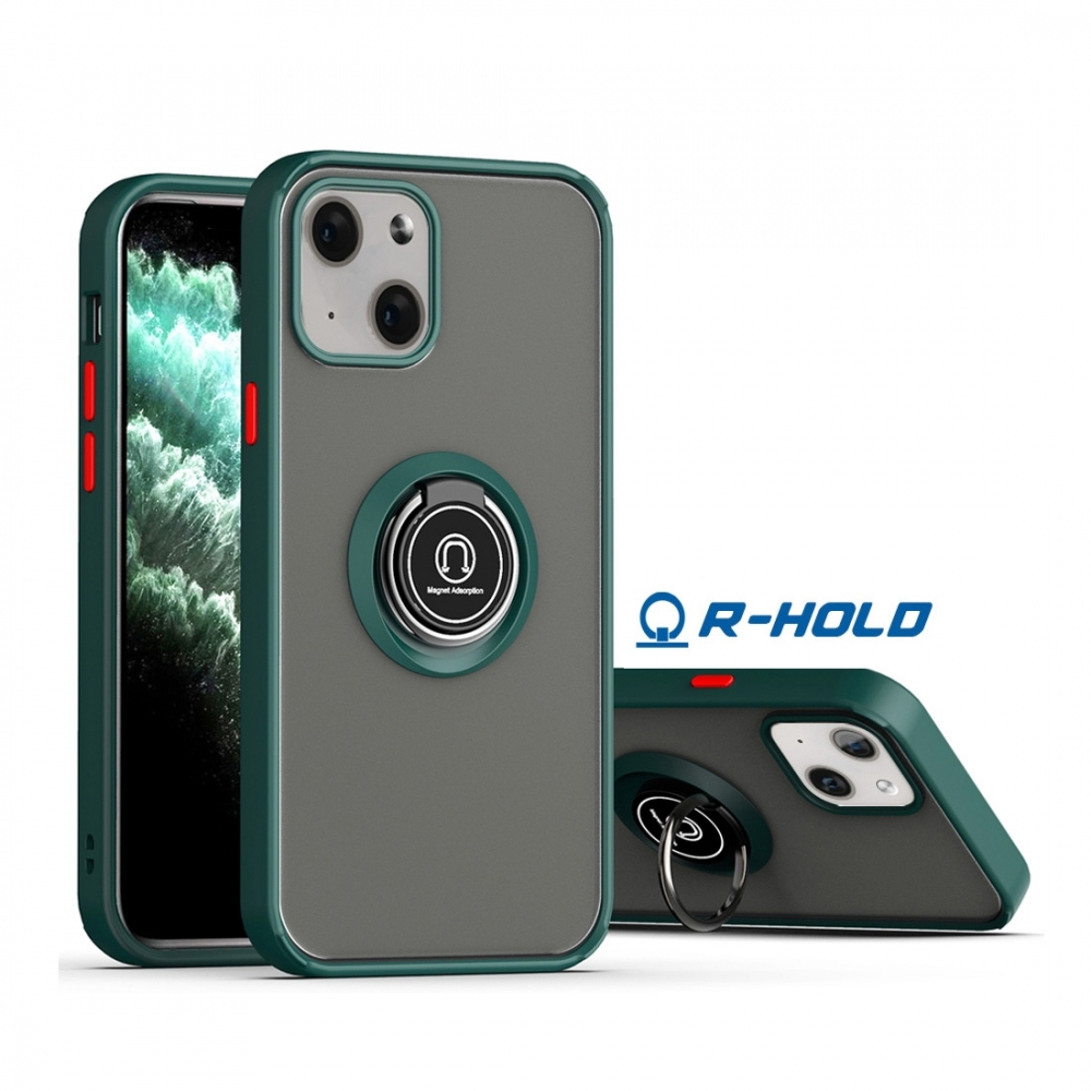 Coque Moxie R-Hold iPhone 14 avec ring holder + contour Vert