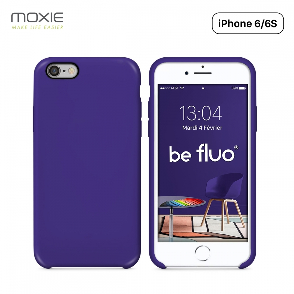 Moxie Coque iPhone 6/6S [BeFluo] Coque Silicone Fine et Légère pour iPhone 6S et iPhone 6, Intérieur Microfibre, Coque Anti-chocs et Anti-rayures pour iPhone 6S/6 - Violet