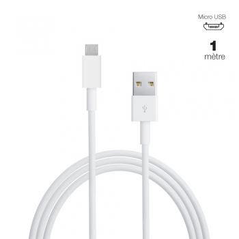Câble data Moxie Micro USB - 1 mètre - Blanc Sans Blister
