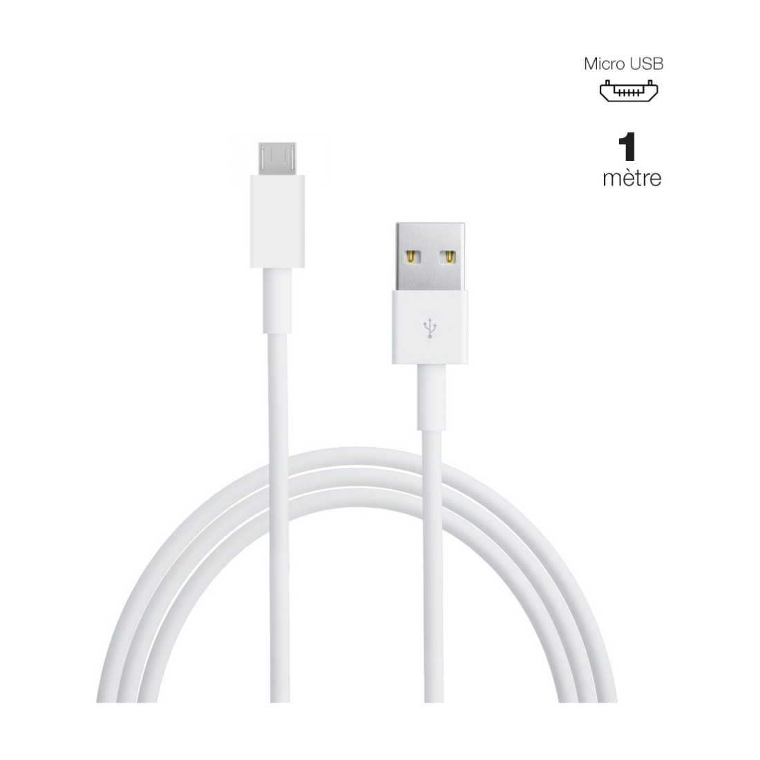 Câble Micro USB Blanc 1 Mètre Pour Xiaomi Redmi Note 5 - Marque NOVAGO - Neuf