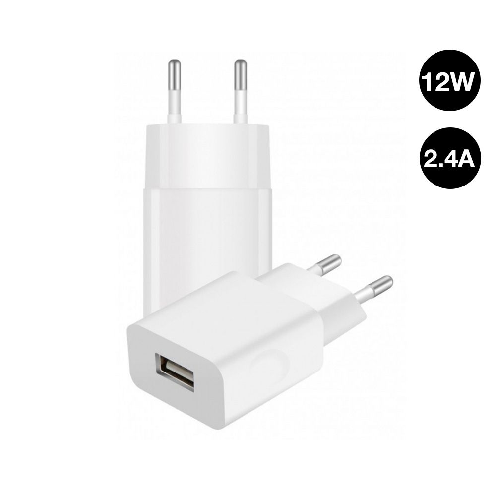 Chargeur secteur 2.4A Fast charge 1 prise USB - Norme CE ROHS - Sans Blister