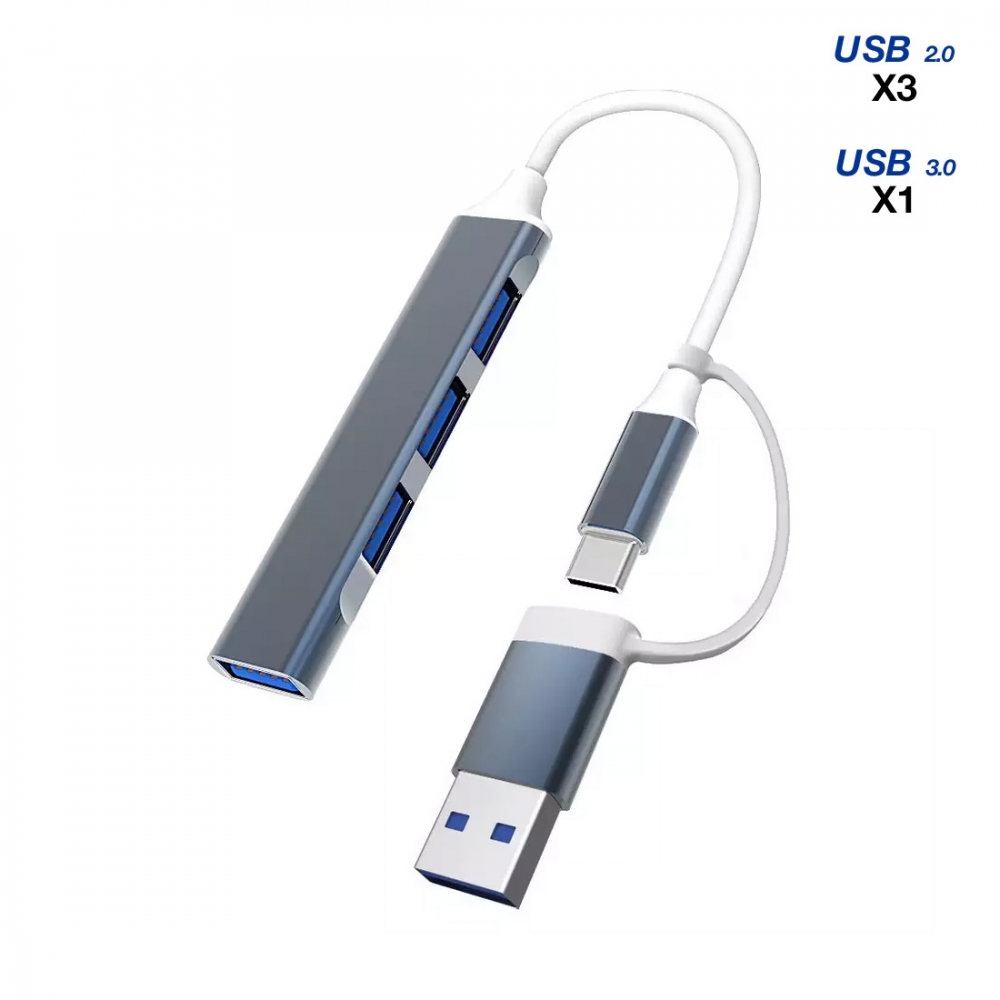 Hub USB-C/USB-A avec 3 ports USB 2.0 + 1 port USB 3.0