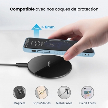 Chargeur à induction finition verre - 15W - LETSCOM