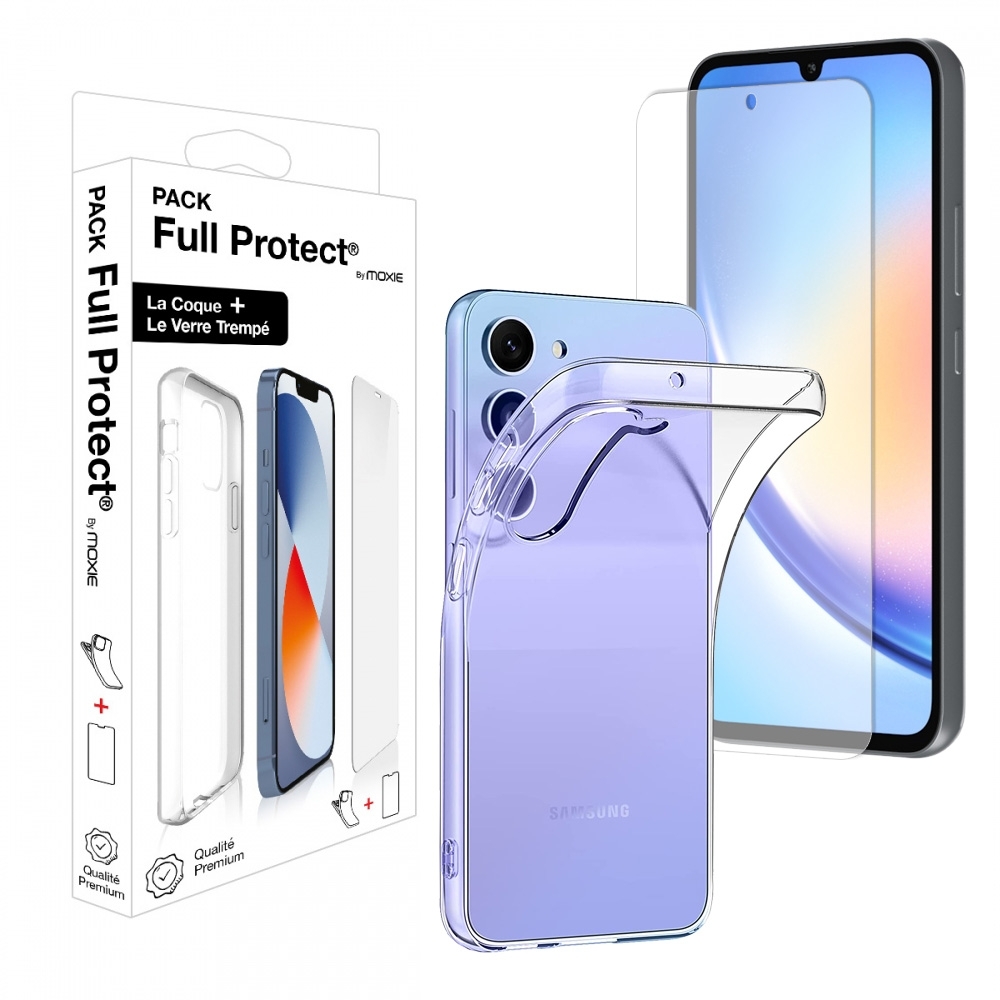 Pack Moxie 1 Housse TPU transparente + 1 verre trempé 2.5D Samsung Galaxy  A53 5G