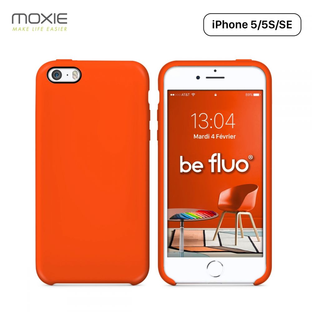 Moxie Coque iPhone 5/5S/SE [BeFluo] Coque Silicone Fine et Légère pour  iPhone SE, iPhone 5S et iPhone 5, Intérieur Microfibre, Coque Anti-chocs et  Anti-rayures pour iPhone SE/5S/5 - Orange