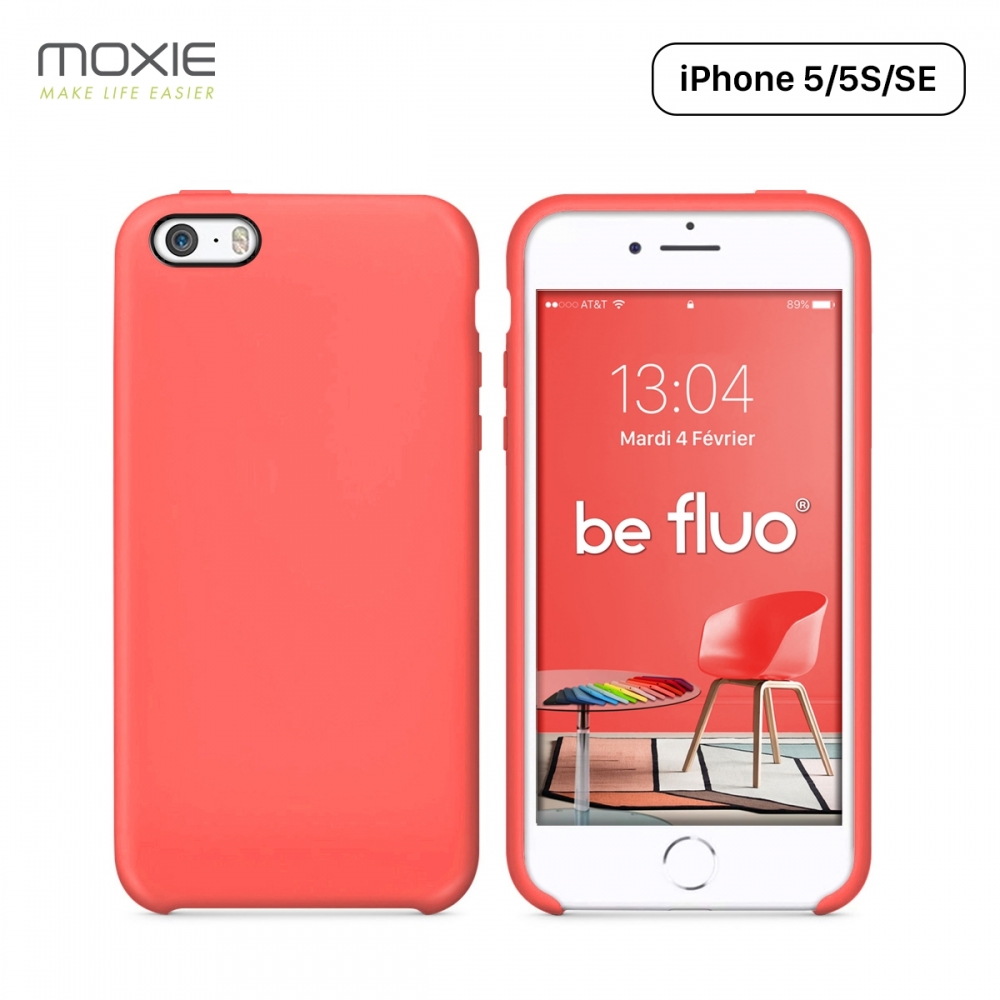 Moxie Coque iPhone 5/5S/SE [BeFluo] Coque Silicone Fine et Légère pour  iPhone SE, iPhone 5S et iPhone 5, Intérieur Microfibre, Coque Anti-chocs et  Anti-rayures pour iPhone SE/5S/5 - Orange