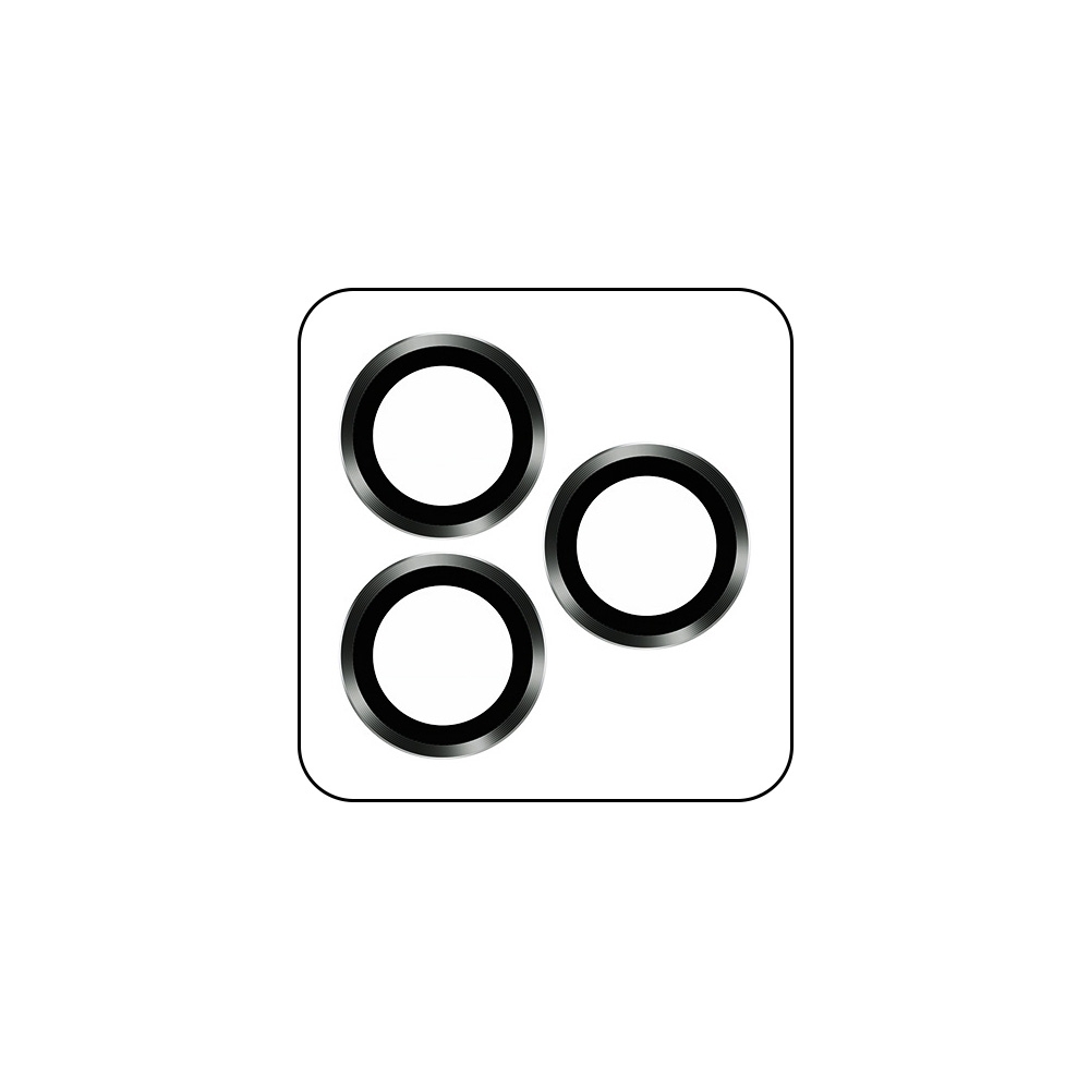 Lot de 3 proteges camera en metal pour iphone 14 pro/pro max - noir