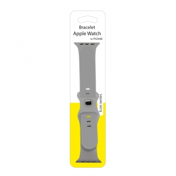Bracelet en silicone pour Apple watch taille 42-44-45 mm - gris