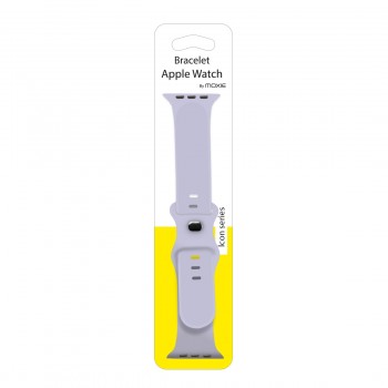 Bracelet en silicone pour Apple watch taille 42-44-45 mm - gris lavande