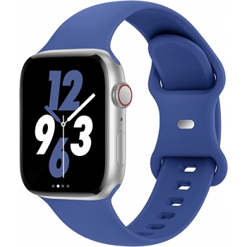 bracelet en silicone pour Apple watch taille 42-44-45 mm - Bleu acier