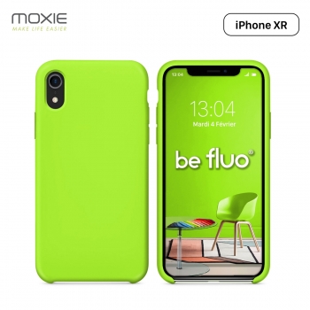 Moxie Coque iPhone XR [BeFluo] Coque Silicone Fine et Légère pour iPhone XR 6.1, Intérieur Microfibre, Coque Anti-chocs et Anti-rayures pour iPhone XR - Vert Pomme