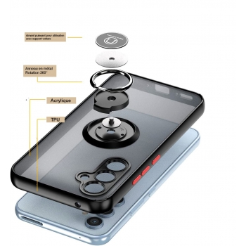Coque Moxie R-Hold pour Galaxy A04S avec ring holder + contour Noir