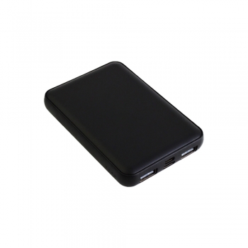 Powerbank noir eco responsable en plastique recyclé - 5000 mah