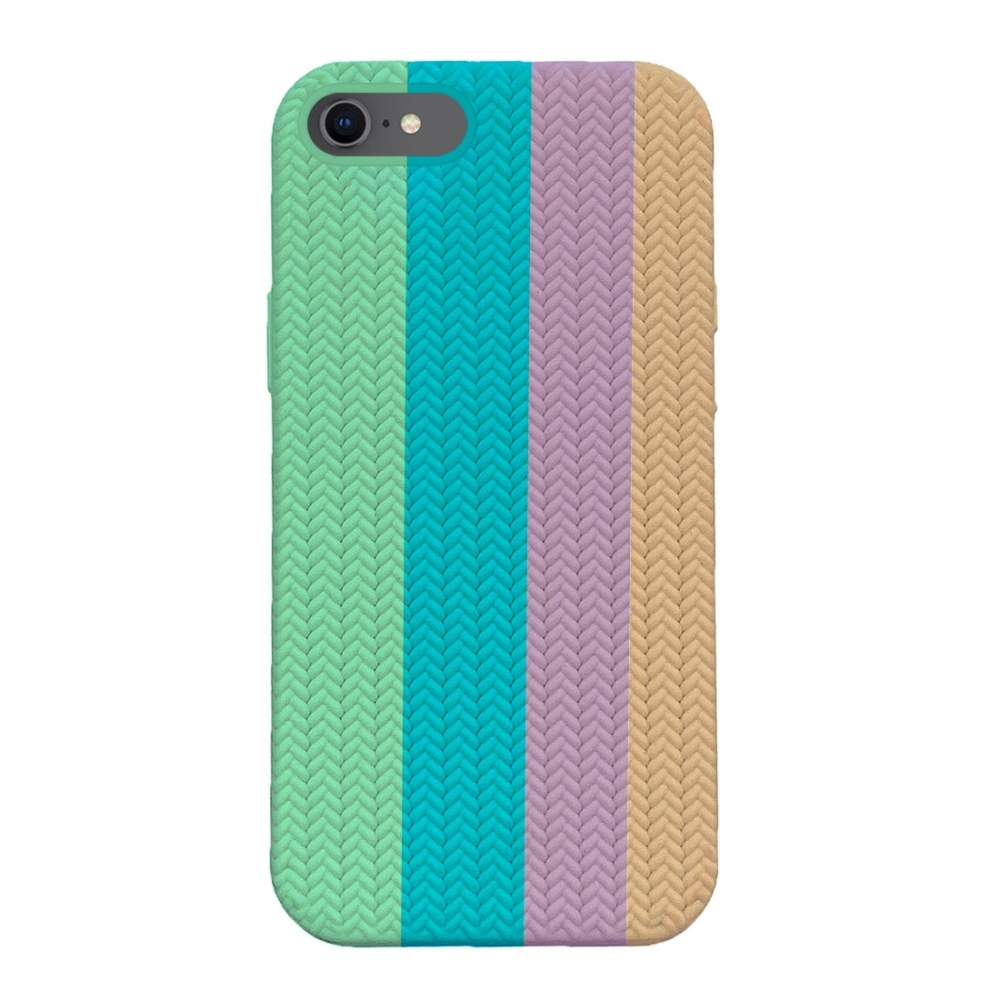 Coque TPU motif texture chevron pour iphone 7/8 - Multicouleur
