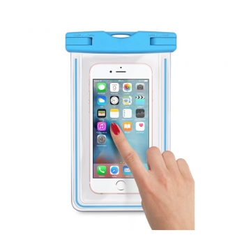 Pochette housse étanche Bleu pour smartphones jusqu'à 6.5''
