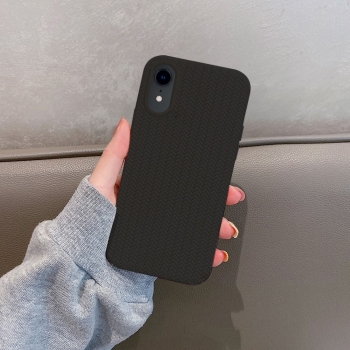 Coque TPU motif texture chevron pour iphone XR - Noir