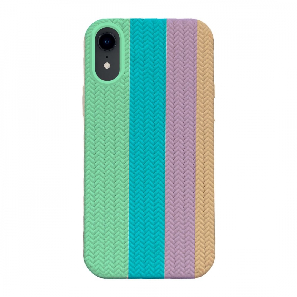 Coque TPU motif texture chevron pour iphone XR - Multicouleur