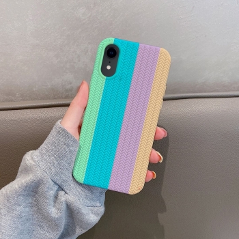 Coque TPU motif texture chevron pour iphone XR - Multicouleur