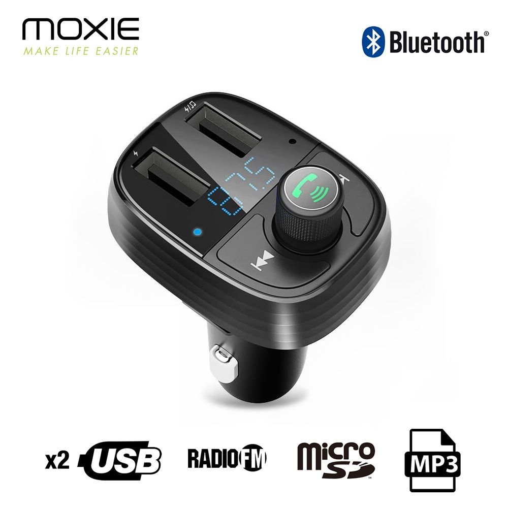 Chargeur Allume Cigare Bluetooth Moxie transmetteur FM - Noir