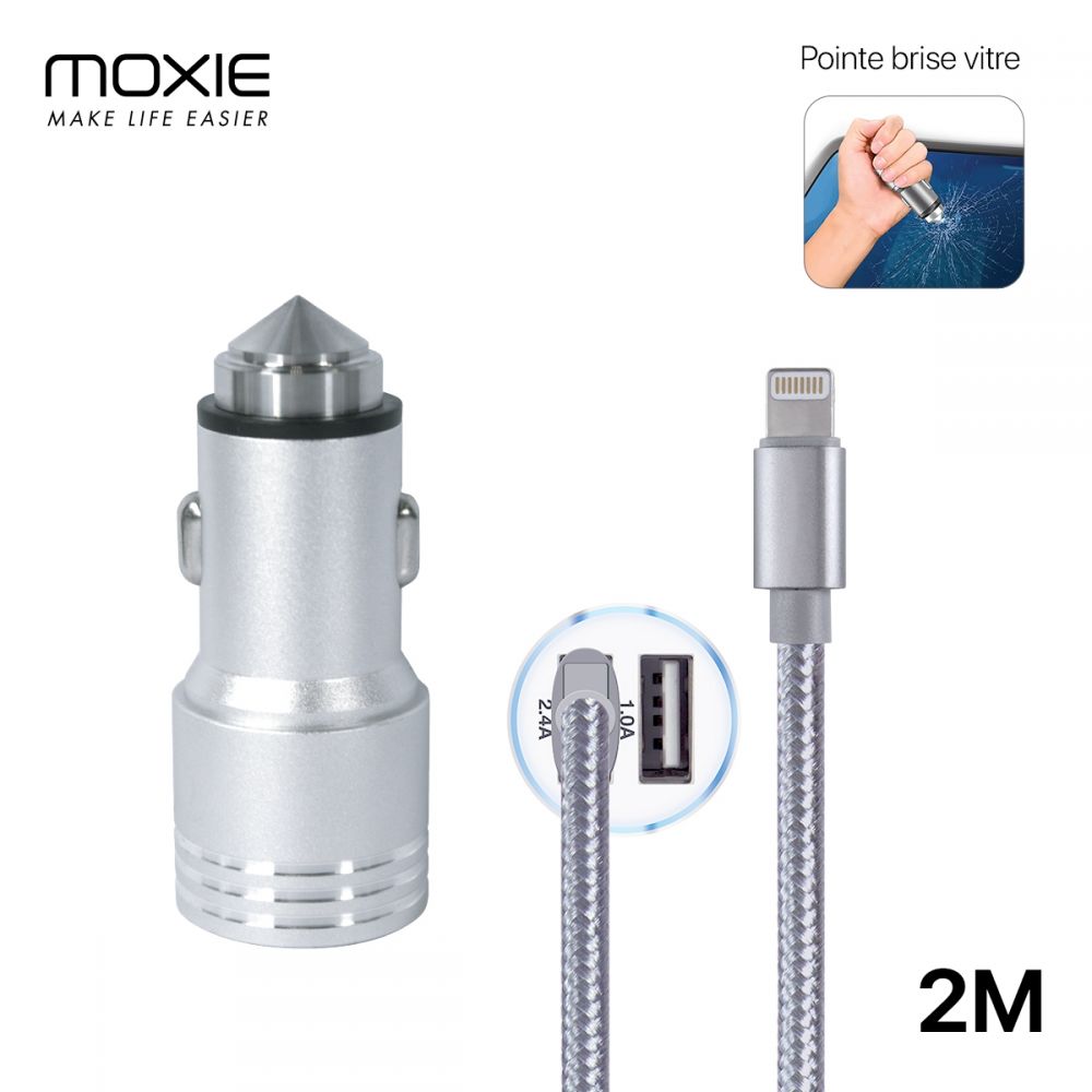 Chargeur allume-cigare USB + câble Micro USB - Moxie