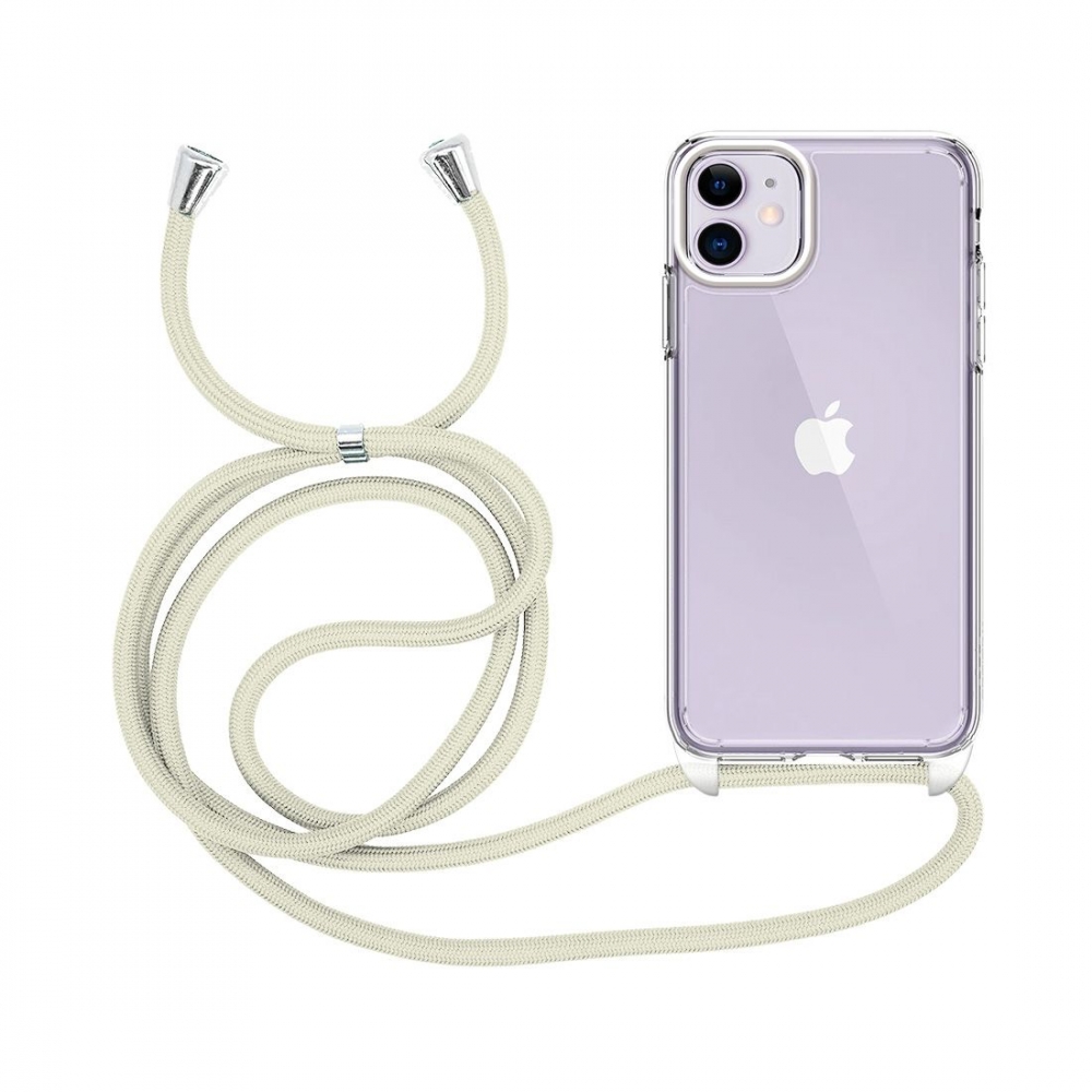 Coque renforcée pour iPhone 12/12Pro avec tour de cou 8mm - Beige