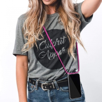 Coque renforcée pour iPhone 13 avec tour de cou 8mm - rose
