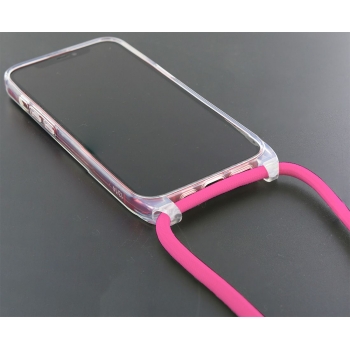 Coque renforcée pour iPhone 14 pro avec tour de cou 8mm - Rose