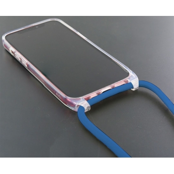 Coque renforcée pour iPhone 14 pro avec tour de cou 8mm - Bleu