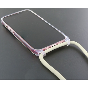 Coque renforcée pour iPhone 14 pro avec tour de cou 8mm - Beige