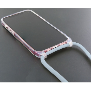 Coque renforcée pour iPhone 14 pro avec tour de cou 8mm - Gris bleu