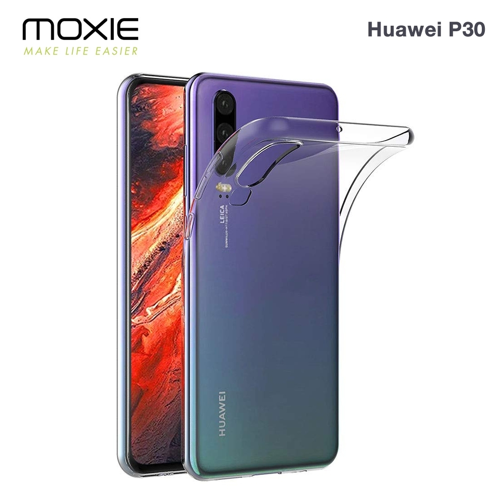 Coque Huawei P30, Moxie [Skintrans] Coque en TPU Souple Transparente Ultra Fine pour le Huawei P30 (2019) - Transparent