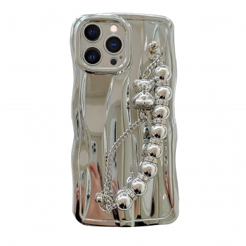 Coque TPU motif Relief avec dragonne bijoux pour iphone 12 Pro - Argent