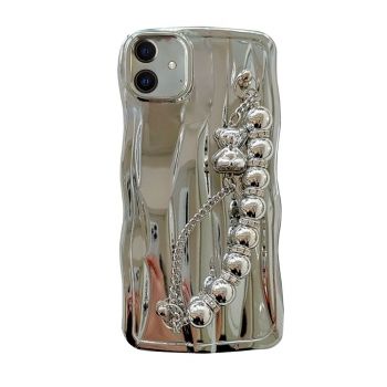 Coque TPU motif Relief avec dragonne bijoux pour iphone 11 - Argent