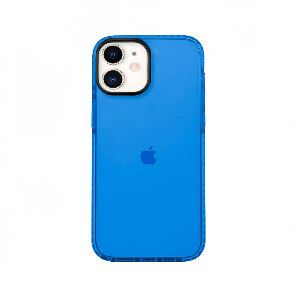 Coque tpu renforcée avec liseret noir pour iPhone 11 - bleu transparent