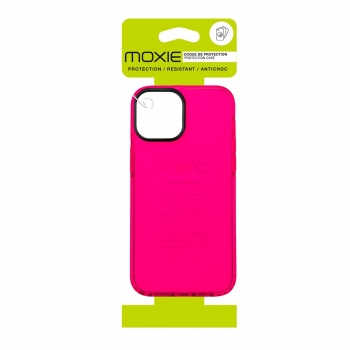 Coque tpu renforcée avec liseret noir pour iPhone 13 - rose transparent