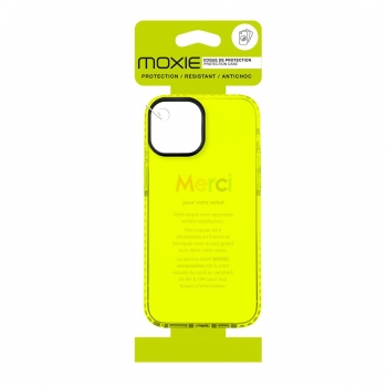 Coque tpu renforcée avec liseret noir pour iPhone 13 - jaune transparent