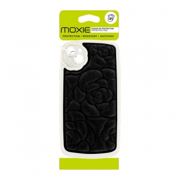Coque tpu et pu - bimatière motif fleur pour iphone 11 - Noir