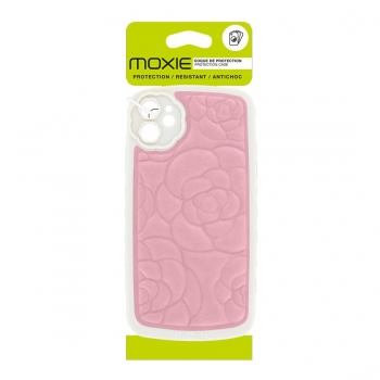 Coque tpu et pu - bimatière motif fleur pour iphone 11 - Rose