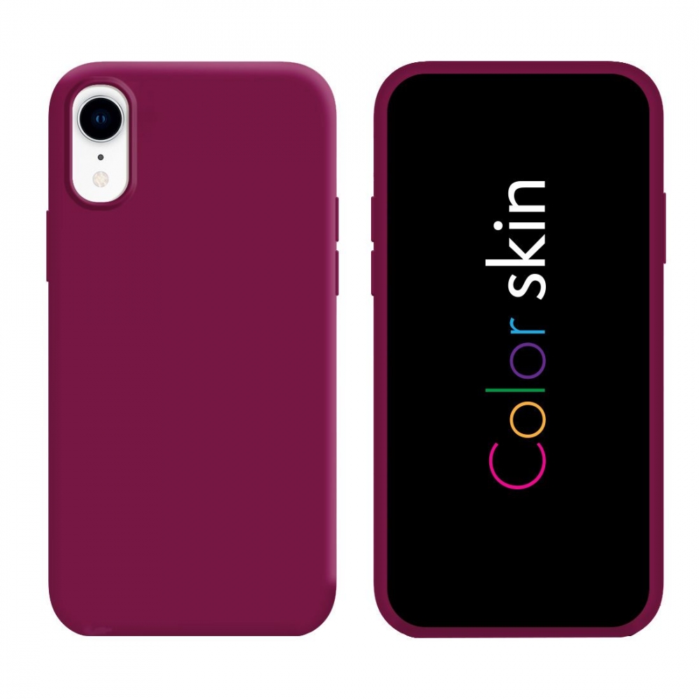 Coque premium Color Skin pour iphone XR couleur Lie de vin