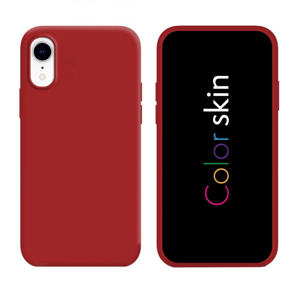 Coque premium Color Skin pour iPhone XR couleur rouge