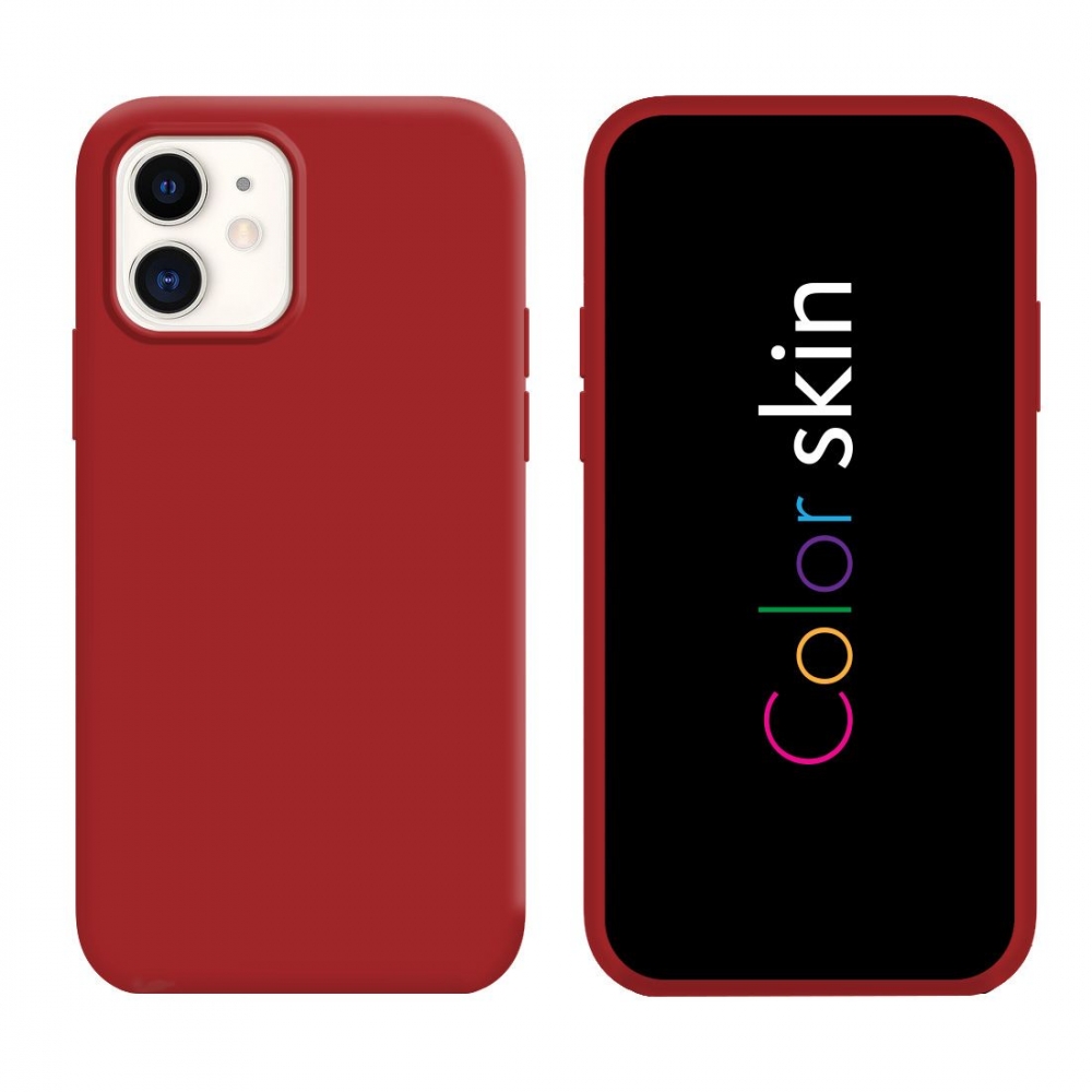 Coque premium Color Skin pour iPhone 12 / 12 Pro couleur Red
